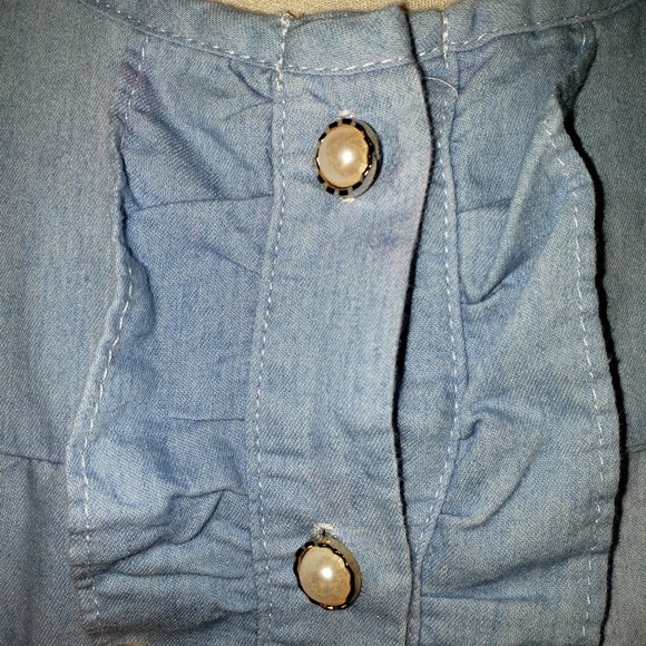 Pop real Denim and Florals Print Dress - Picture 4 of 7